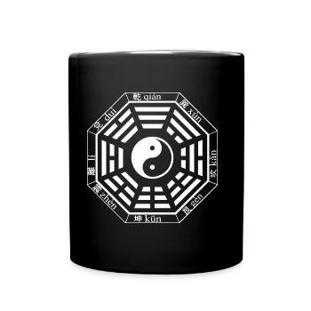 Pakua, Bagua, Yin Yang, I Ging, Symbol, China, Tao - Tasse einfarbig - Schwarz - Vorne