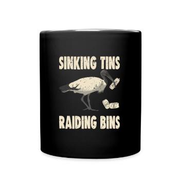 SINKING TINS RAIDING BINS - Full Colour Mug - black - Front
