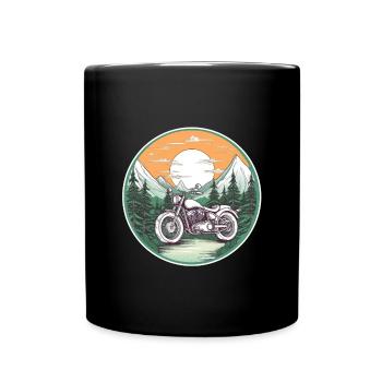 Motorbike Tour in the Green Motorcyclist Biker - Full Colour Mug - black - Front