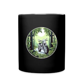 Aventure dans la moto motocycliste verte - Mug uni - noir - Devant