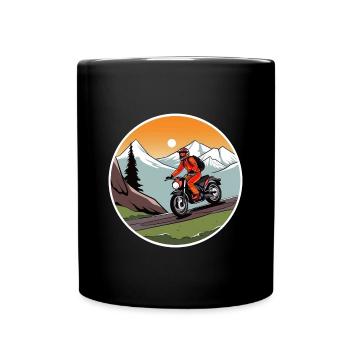 Motorcycle Adventure Motorcyclist Motorcycle Biker - Full Colour Mug - black - Front