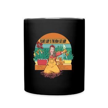 Plant lady is the new cat lady - Full Colour Mug - black - Front
