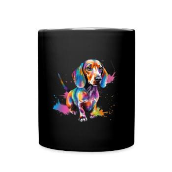 Teckel cool et coloré pour les amateurs de teckels - Mug uni - noir - Devant