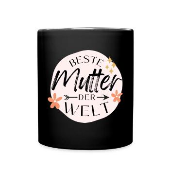 Beste Mutter der Welt - Tasse einfarbig - Schwarz - Vorne