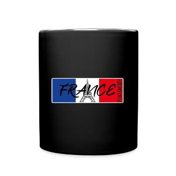 FRANKREICH FRANCE EIFFELTURM FLAGGE BAND ABZEICHEN - Tasse einfarbig - Schwarz - Vorne