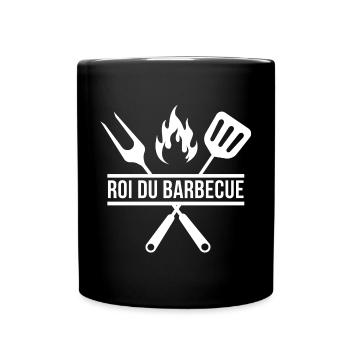 BBQ, roi du barbecue, viande à griller - Mug uni - noir - Devant