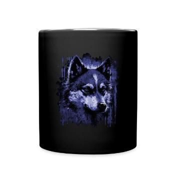 Husky Dog - Tasse einfarbig - Schwarz - Vorne