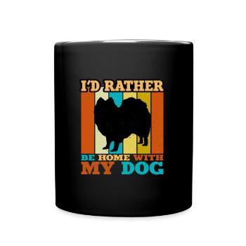 Indian Spitz Dog Lover Silhouette Vintage Sunset - Mug uni - noir - Devant