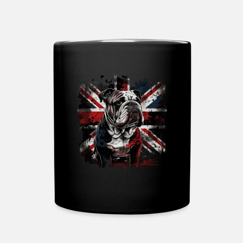 Mürrische Englische Bulldogge - Tasse einfarbig - Schwarz