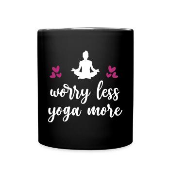 Worry Less Yoga More - Full Colour Mug - black - Front