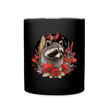 Raccoon Forest Animals - Full Colour Mug - black - Front