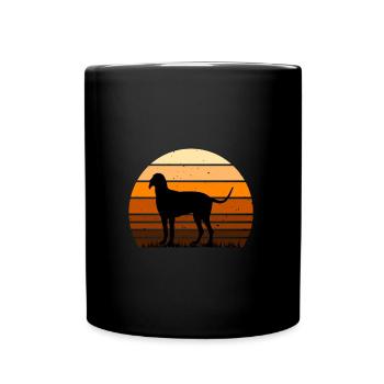Billy Dog Silhouette Vintage Sunset pour les amoureux des chiens - Mug uni - noir - Devant
