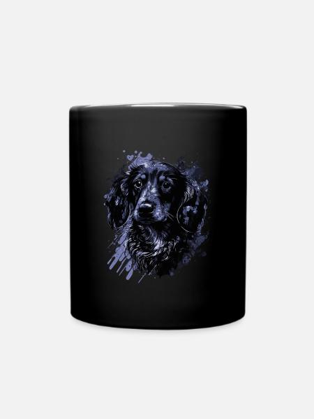 Dackelwelpe - Tasse einfarbig - Schwarz