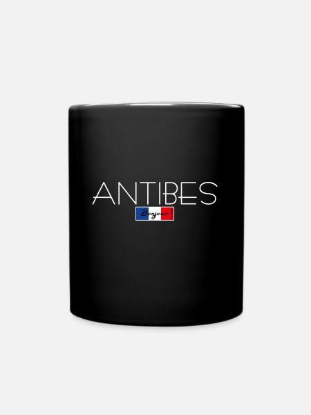 ANTIBES FRANCE HOLIDAY SUMMER PARTY (w) - Full Colour Mug - black