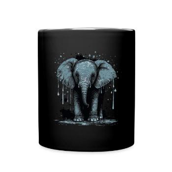 Mignon bébé éléphant - Mug uni - noir - Devant
