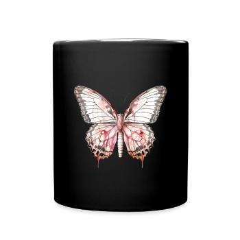 Exotic Pink Butterfly Tropical - Full Colour Mug - black - Front