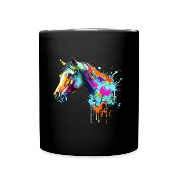 Tête de cheval - Mug uni - noir - Devant