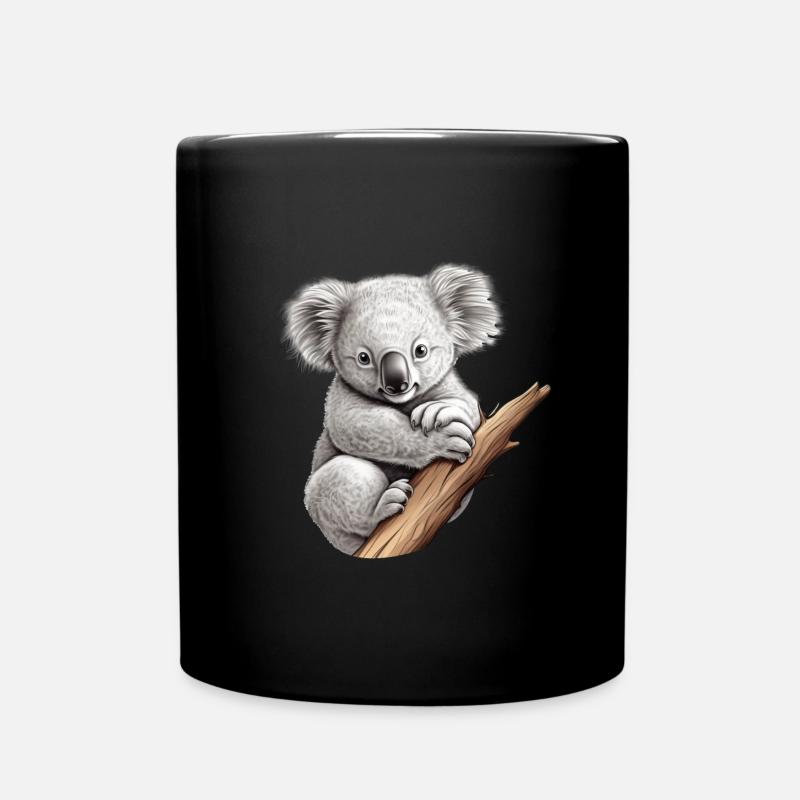 Süßer Koala mit Stamm Tier Australien Koala-Bär - Tasse einfarbig - Schwarz