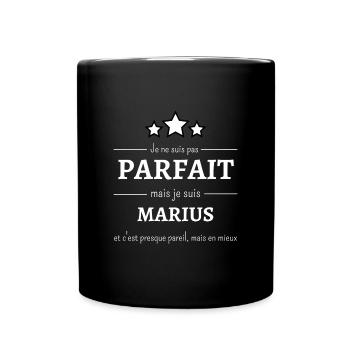 Amélioré : Marius, presque parfait ! - Mug uni - noir - Devant