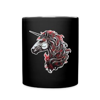 Goth Gothic Licorne Mystique Horreur Rouge Noir - Mug uni - noir - Devant