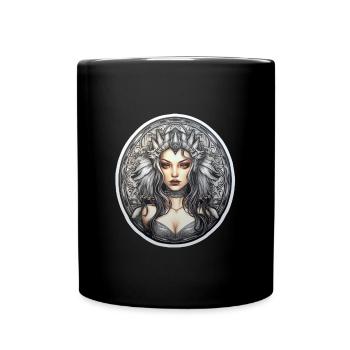 Goth Girl Gothic Mystisch Geheimnisvoll Dunkle Fee - Tasse einfarbig - Schwarz - Vorne