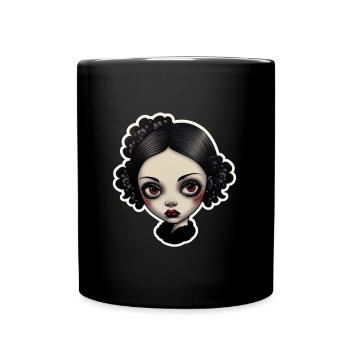 Goth Girl Gothic Mystisch Horror Böser Blick - Tasse einfarbig - Schwarz - Vorne