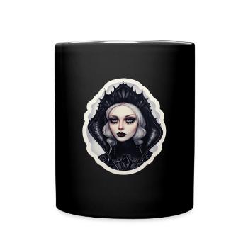 Goth Girl Gothic Vampir Horror Böser Blick - Tasse einfarbig - Schwarz - Vorne