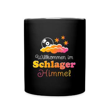 Willkommen im Schlagerhimmel - Tasse einfarbig - Schwarz - Vorne