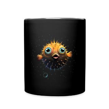Poisson-globe - Mug uni - noir - Devant