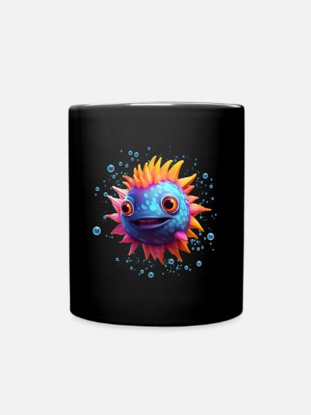 Puffer Fish - Full Colour Mug - black