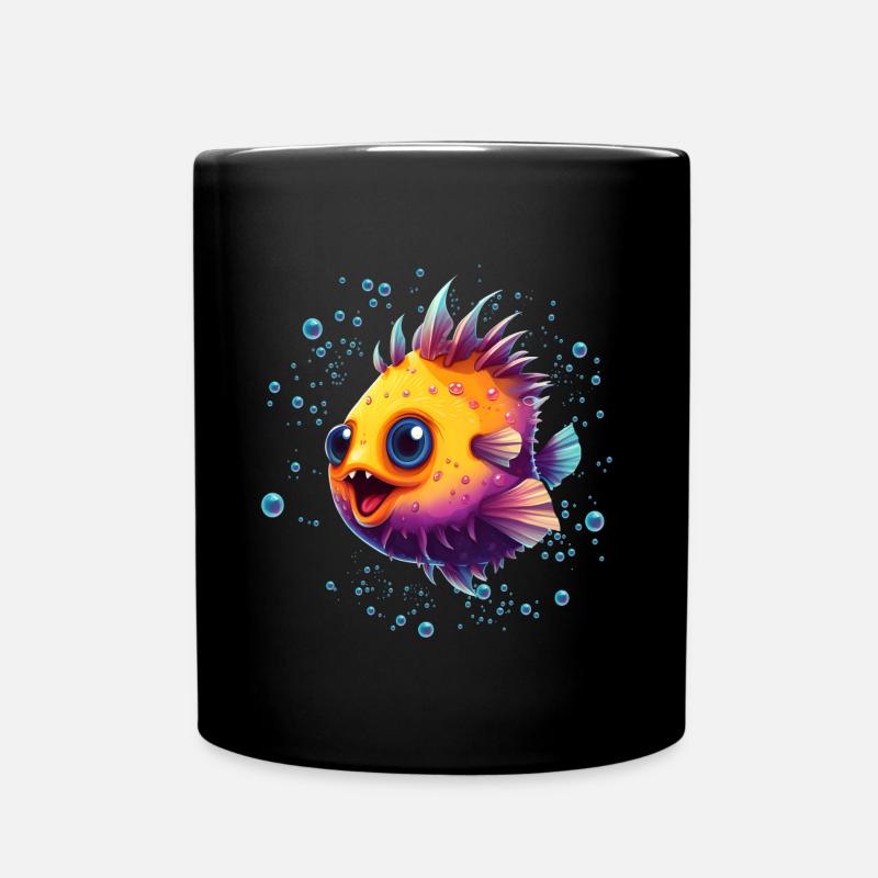 Poisson-globe - Mug uni - noir