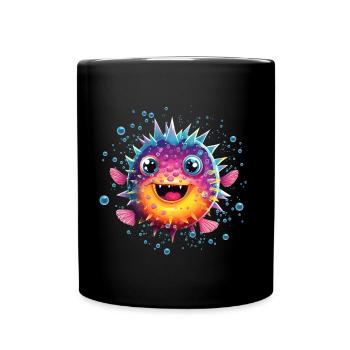 Poisson-globe - Mug uni - noir - Devant