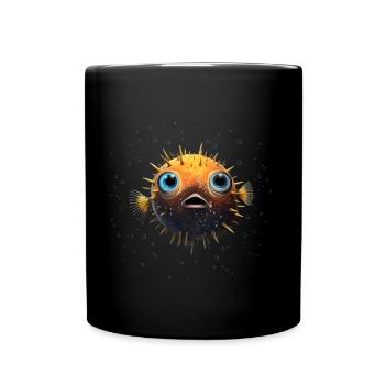 Poisson-globe - Mug uni - noir - Devant