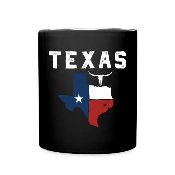 Lone Star State Flagge Emblem - Tasse einfarbig - Schwarz - Vorne