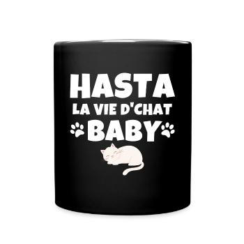 chat, amoureux des chats, chat humour - Mug uni - noir - Devant