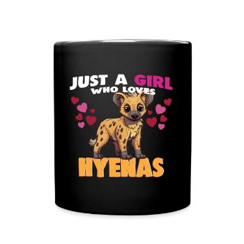 Just a Girl who Loves Hyenas - Full Colour Mug - black - Front