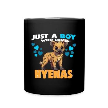 Just a Boy who Loves Hyenas - Full Colour Mug - black - Front