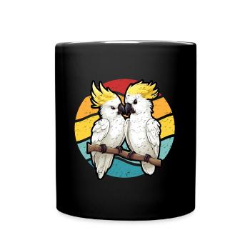Cacatoès dans le style rétro coucher du soleil - Mug uni - noir - Devant