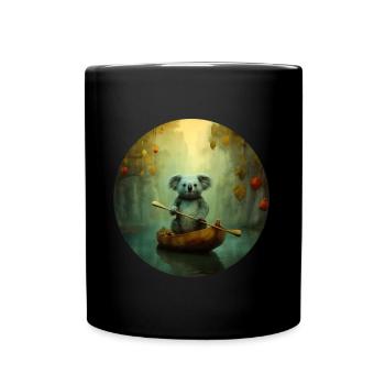 Koala in Venedig - Tasse einfarbig - Schwarz - Vorne