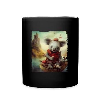 Cute koala in the boat - Full Colour Mug - black - Front
