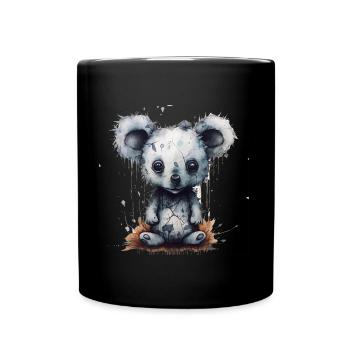 Süsser Trauriger Koala - Tasse einfarbig - Schwarz - Vorne