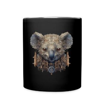 Koala Kopf - Tasse einfarbig - Schwarz - Vorne