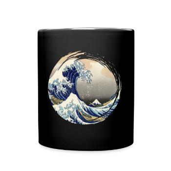 The Great Wave off Kanagawa - Full Colour Mug - black - Front