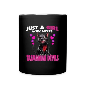 Just a Girl who Loves tasmanian Devils - Full Colour Mug - black - Front