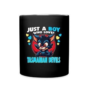 Just a Boy who Loves tasmanian Devils - Full Colour Mug - black - Front