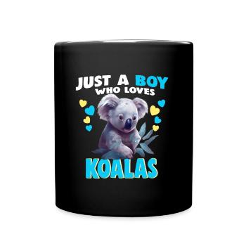 Just a Boy who Loves Koalas - Tasse einfarbig - Schwarz - Vorne