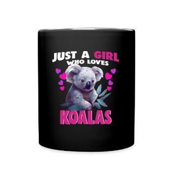 Just a Girl who Loves Koalas - Full Colour Mug - black - Front