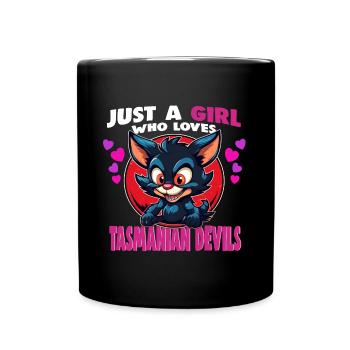 Just a Girl who Loves tasmanian Devils - Full Colour Mug - black - Front
