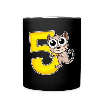 5 Birthday 5 years old with animal motif - five - Full Colour Mug - black - Front