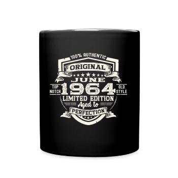 59e anniversaire Juin Millésime 1964 Bouclier original - Mug uni - noir - Devant